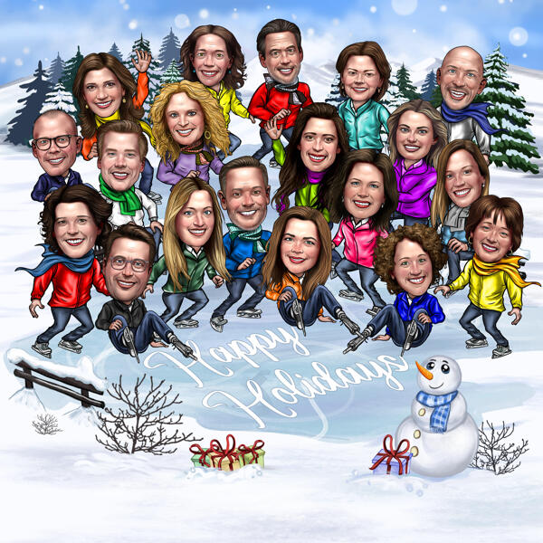 Grappige kerstkaart met karikatuur