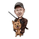 Hundefar og hundekarikatur fra foto