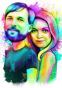 صورة عائلية بالألوان المائية من الصور - طباعة ملصق مقاس 16 × 20 بوصة