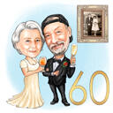 Regalo di caricatura per l'anniversario di matrimonio