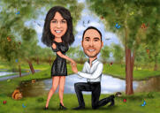 Karikatur af forlovelsesforslag
