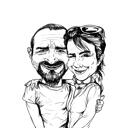 Caricatura de contorno de pareja