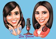 Caricatură de copertă podcast cuplu