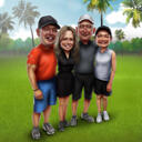 Colored Caricature: Custom Group Digital Picture