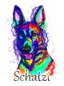 Owner+with+Pet+Colored+Caricature+Portrait+-+Print+on+Canvas