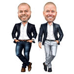 Zakelijke partner cartoon karikatuur