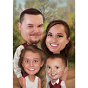 Buon Ringraziamento - Regalo personalizzato per la caricatura della famiglia dalle foto