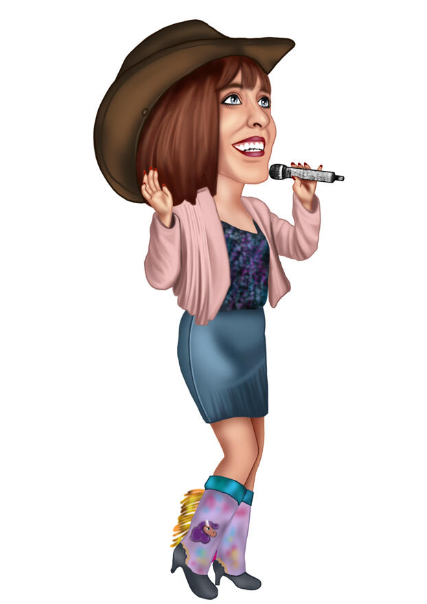 cartoon singer with microphone