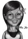 Lady Caricature från Photos in Black and White Pencil Style