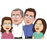 Dibujo familiar inspirado en Family Guy