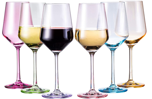 73. Stemmed Wine Glasses In Colored Glass-0