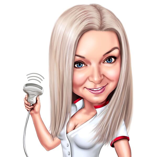 Caricatură de asistentă medicală din fotografii în stil colorat
