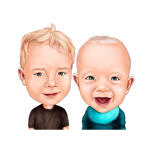 Portrait caricatural de bébés garçons à partir de photos