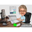 Custom Office Karikatur einer Dame