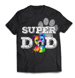 Limited Edition: Super Dog Dad Black T-Shirt with Custom Watercolor Portrait