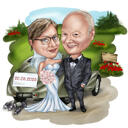 Regalo di caricatura per l'anniversario di matrimonio