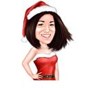 Santa Girl Caricature from Photo