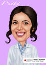 Nurse Caricature Drawing from Photos in Colored Style