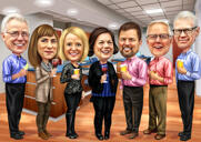 Farewell Group Caricature Drawing