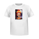 Man karikatuur van foto's op T-shirt print