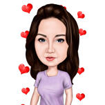 Female Drawing with Hearts