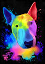 Rainbow Dog Portrait on Black