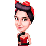 Pin-up Style Portrait Caricature from Photos