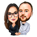 Karikatura páru z fotografie