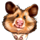 Caricatura exagerada de hamster
