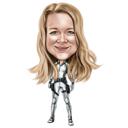 Caricatură de supereroină în acțiune