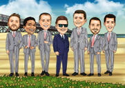 Karikatura mládenců na dovolené