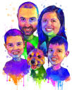 Portrait de famille à l'aquarelle