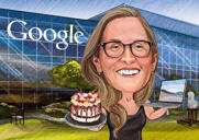 20 Year Work Anniversary Caricature Gift from Photo