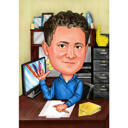 Responsable commercial chez Office Desk Caricature