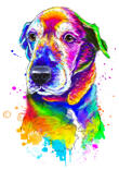 Dog+Drawing+Portrait+Watercolor+Rainbow+Style
