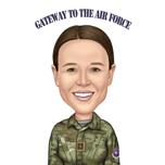 Weibliche militärische Cartoon-Zeichnung