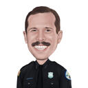 Police Officer Custom Caricature Portrait from Photo