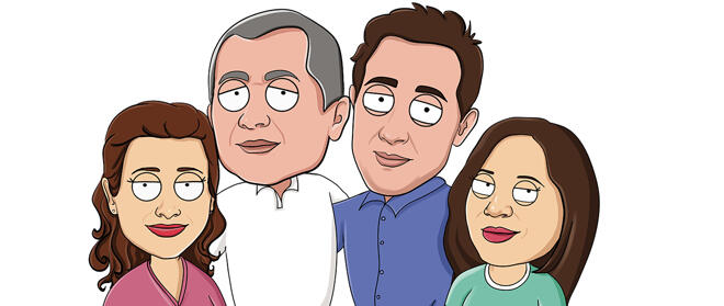 Caricatura de uma família
