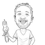 Croquis caricatural dessiné à la main d'après une photo