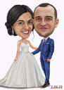 Caricatura de aniversario de bodas con texto