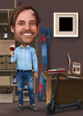 Custom Colored Caricature with Wine Glass
