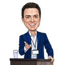 Custom Caricature of Conference Speaker