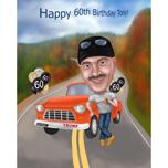 60th Birthday Personalized Caricature