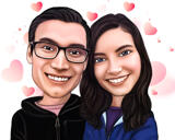 Retrato de pareja de San Valentín a partir de fotos