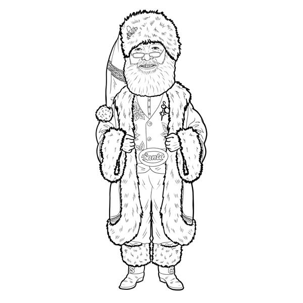 Croquis du Père Noël d'après une photo