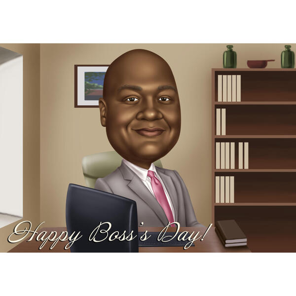 Dessin de dessin animé Happy Boss Day