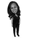 Any Full Body Theme Caricature from Photos in Black and White Style