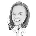Dentista con caricatura de diente grande