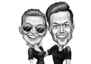 Cadeau de caricature d'amis drôles