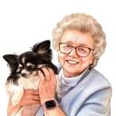 Dueño con retrato de mascota